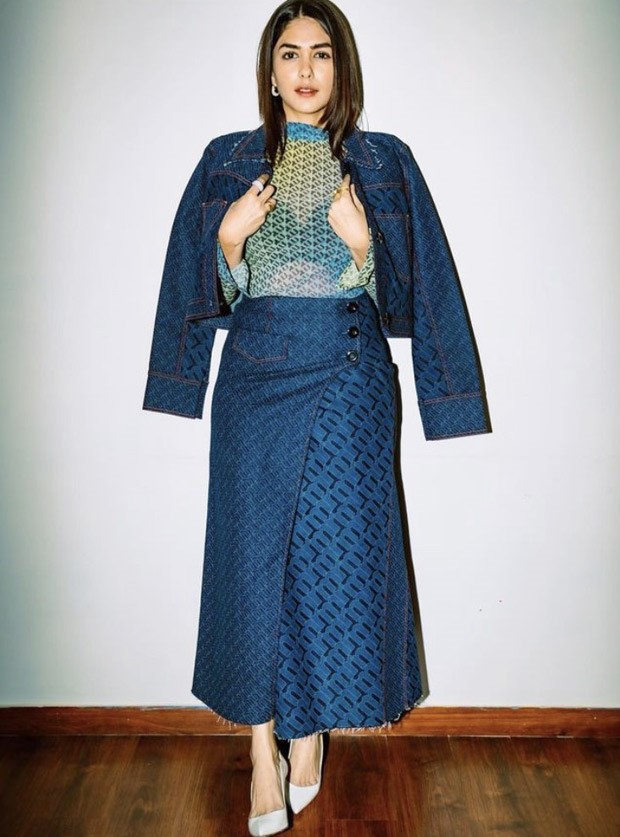 Mrunal Thakur makes a fashion statement in a stunning Rs. 38,000 denim skirt and jacket combo