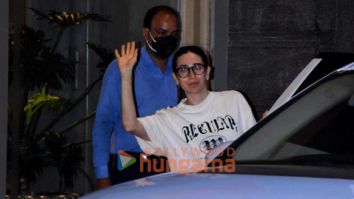 Photos: Karisma Kapoor snapped at father Randhir Kapoor’s house in Bandra