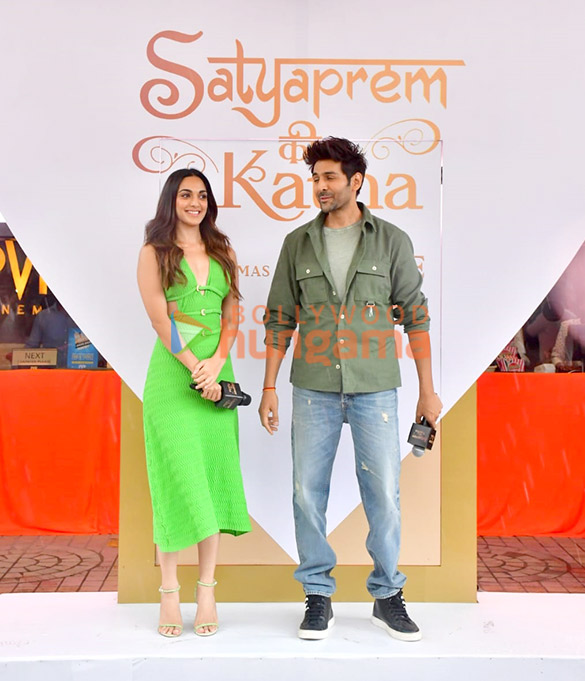 photos kartik aaryan and kiara advani snapped promoting their film satyaprem ki katha 3