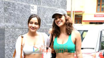 Photos: Neha Sharma and Aisha Sharma snapped outside the gym in Bandra
