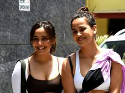 Photos: Neha Sharma and Aisha Sharma snapped outside the gym in Bandra