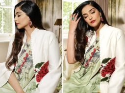 Sonam Kapoor represents India in Rohit Bal’s floral print saree at UK PM Rishi Sunak’s reception