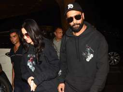 Vicky Kaushal & Katrina Kaif twin in black as they get clicked at the airport