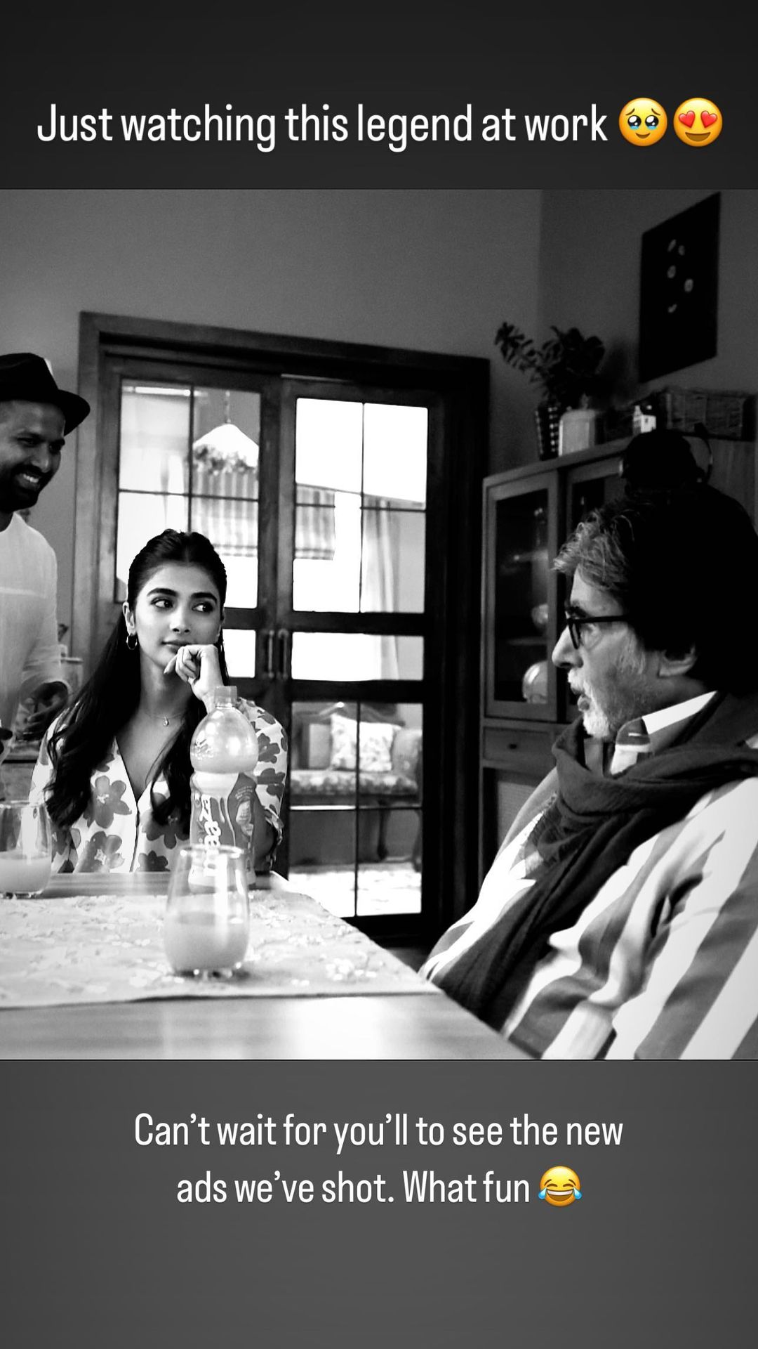Pooja Hegde shares an adorable moment from shooting with Amitabh Bachchan