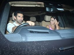Ananya Panday playfully hides her face during a drive with rumoured beau Aditya Roy Kapur