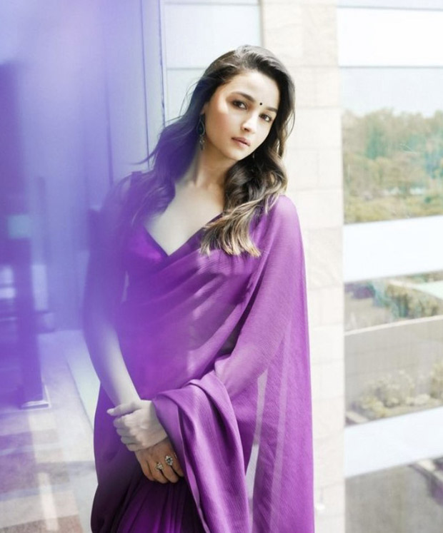 Alia Bhatts Purple Six Yard Attire For Rocky Aur Rani Kii Prem Kahaani Is Grace And Elegance In 0463