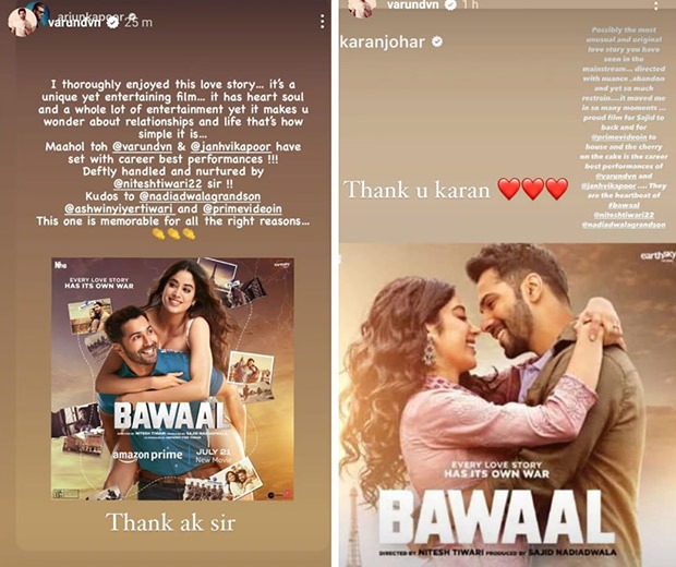 Arjun Kapoor, Karan Johar, and others review Bawaal; cannot stop gushing about Varun Dhawan and Janhvi Kapoor