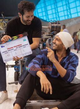 Chandu Champion on the sets