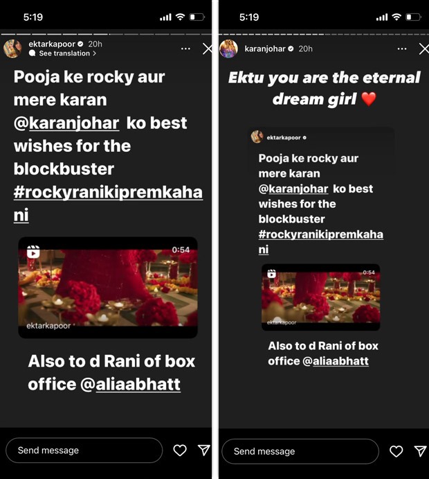 Ektaa R Kapoor engages in a fun banter with Karan Johar as they cross promote Dream Girl 2 with Rocky Aur Rani Kii Prem Kahaani