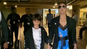 Gauri Khan holds AbRam Khan’s hand as they get clicked at the airport