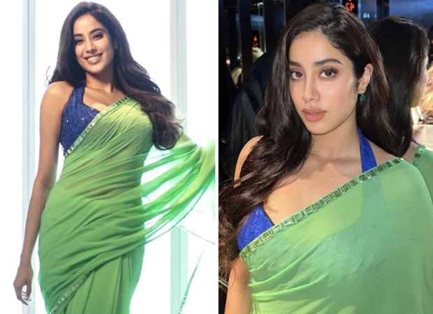 Janhvi Kapoor creates a Bawaal in Dubai wearing a green sheer saree as ...