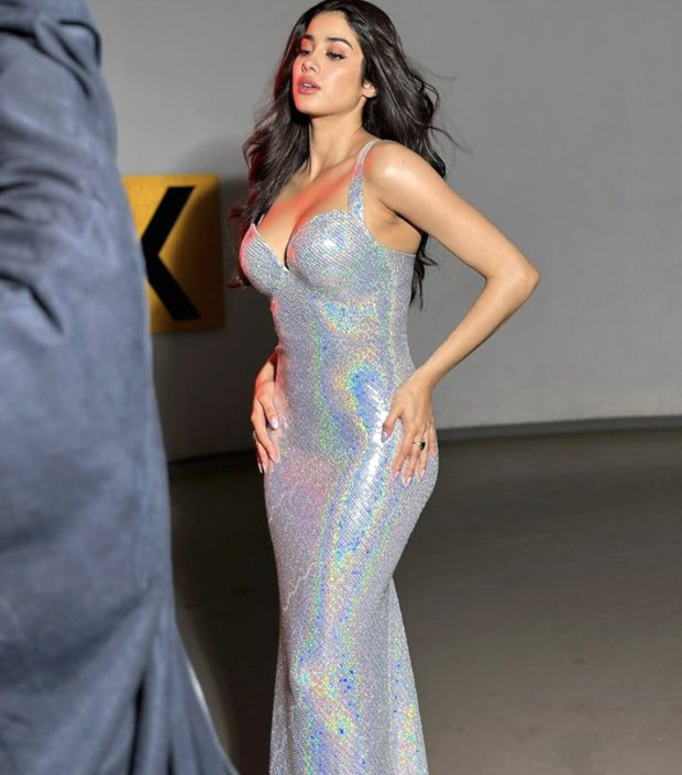 Janhvi Kapoor steals the spotlight in a mesmerizing holographic gown by Marc Bouwer, setting the Bawaal premiere aglow