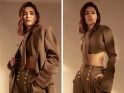 Kriti Sanon rocks the Khaki power suit, embarking on a new cinematic journey as a producer