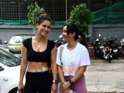 Photos: Neha Sharma and Aisha Sharma snapped outside the gym
