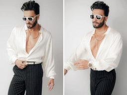Ranveer Singh strikes a perfect balance in monochrome in white shirt and black pinstriped trousers for Rocky Aur Rani Kii Prem Kahaani promotions