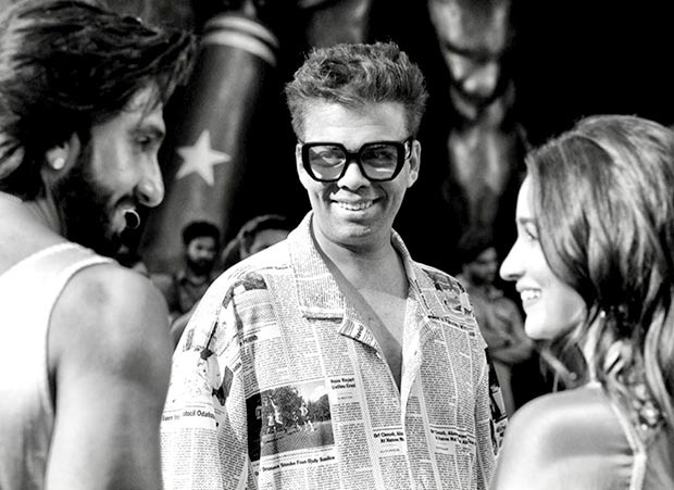 Rocky Aur Rani Kii Prem Kahaani Alia Bhatt and Ranveer Singh gaze at each other under a ‘smiling’ Karan Johar’s command in behind-the-scenes photo
