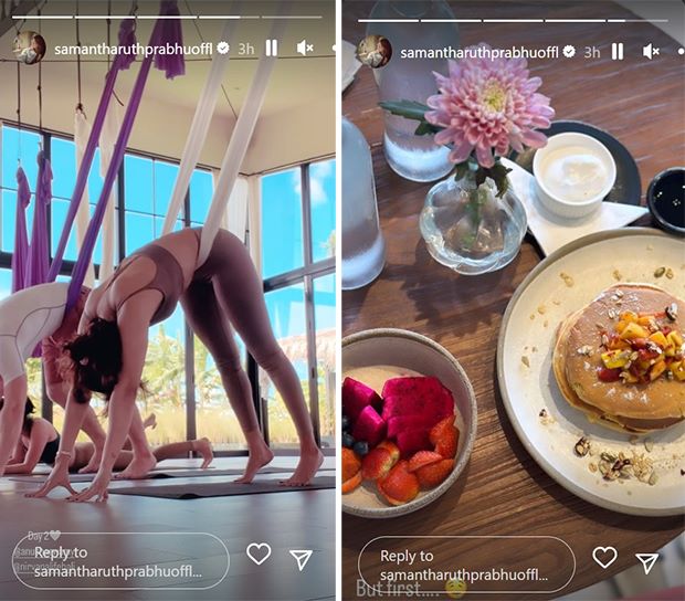 Samantha Ruth Prabhu enjoys aerial yoga and scrumptious breakfast in Bali; see pictures