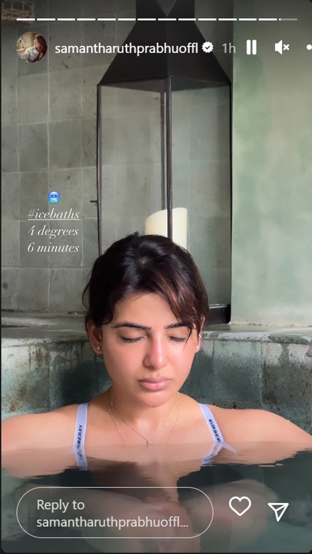 Samantha Ruth Prabhu takes ice bath for 6 minutes under 4 degrees Celsius in Bali; gives us chills!