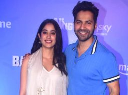 The Bawaal Jodi, Varun Dhawan & Janhvi Kapoor smile as they pose together