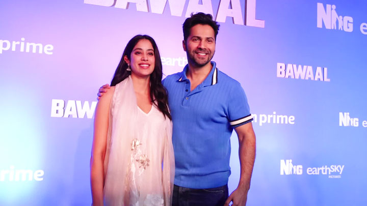 Varun Dhawan and Janhvi Kapoor meet media at press show of Bawaal