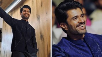 Vijay Deverakonda serves up his ethnic charm in blue Nehru jacket and kurta from Anita Dongre at the success meet of his brother’s film Baby