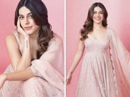 Alaya F looks dreamy as ever in pink embroidered Anarkali by Anita Dongre worth Rs.1.20 Lakh for Aaliyah Kashyap’s engagement party