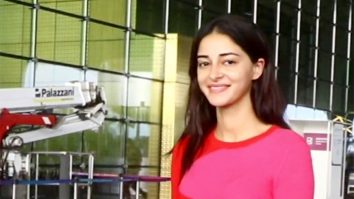 Ananya Panday gets clicked at the airport in a cute pink top and denims