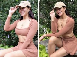 Jacqueline Fernandez embraces New York mornings in brown skirt, crop top and Balenciaga cap