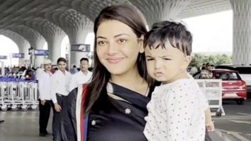 Kajal Agarwal gets clicked at the airport with son Neil