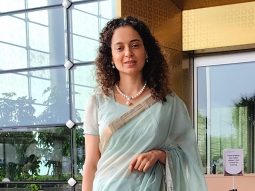 Kangana Ranaut’s flaunts her gorgeous curls in a mint green saree at the airport