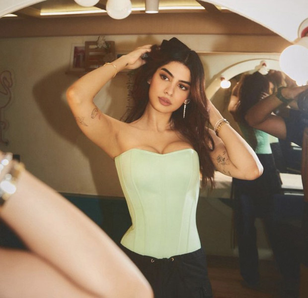 Khushi Kapoor glams up in smart casuals featuring a corset top and cargo pants for Myntra FWD event