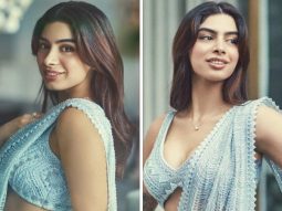 Khushi Kapoor raises the glam bar higher in a frosty silvery-blue sequinned saree worth Rs.2.29 Lakh
