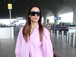 Malaika Arora rocks an oversized shirt at the airport