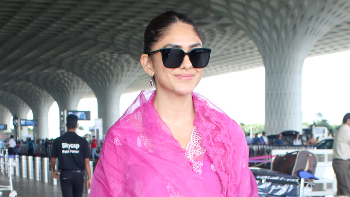 Mrunal Thakur is the symbol of cuteness as she donnes a pink salwar