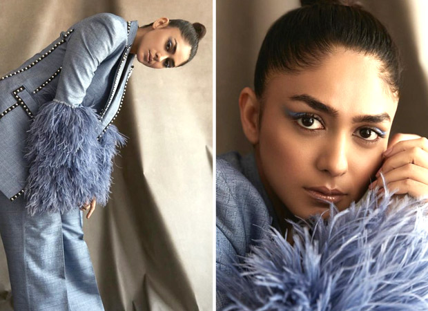 Mrunal Thakur suits up in a blue pantsuit by Falguni & Shane Peacock that is loaded with drama and glitz : Bollywood News Mrunal Thakur suits up in a blue pantsuit by Falguni & Shane Peacock that is loaded with drama and glitz : Bollywood News