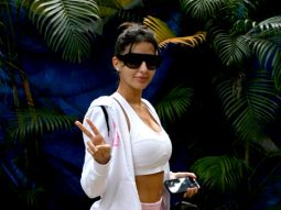Nora Fatehi strikes a pose for paps as she gets clicked in the city