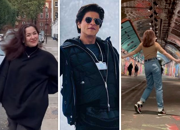 Pakistani actress Hania Aamir fangirls over Shah Rukh Khan, recreates his signature arm pose in London, watch video