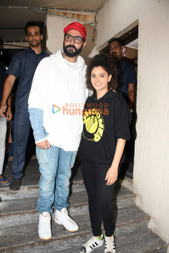 photos abhishek bachchan saiyami kher hema malini and bhumi pednekar snapped at pvr in juhu 4