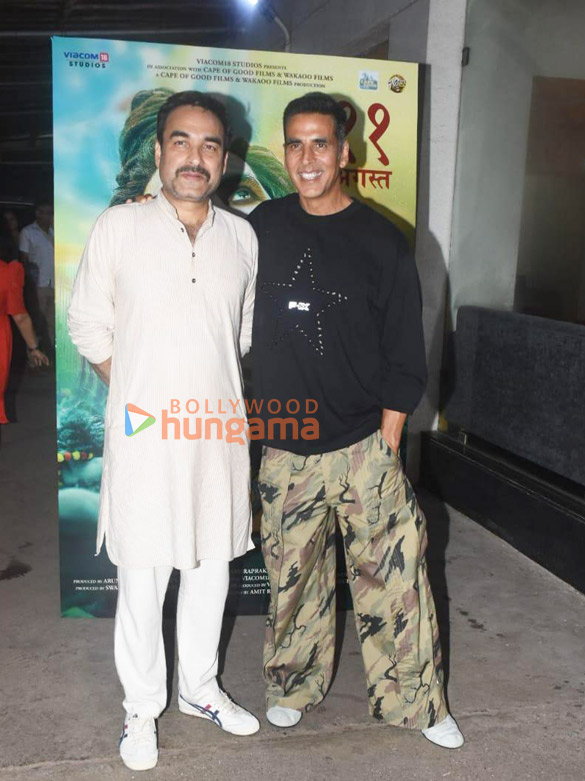 photos akshay kumar pankaj tripathi and others snapped promoting omg 2 at sunny super sound 6