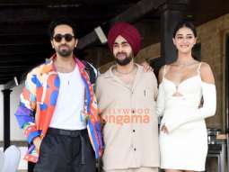 Photos: Ayushmann Khurrana, Ananya Panday and Manjot Singh snapped promoting Dream Girl 2