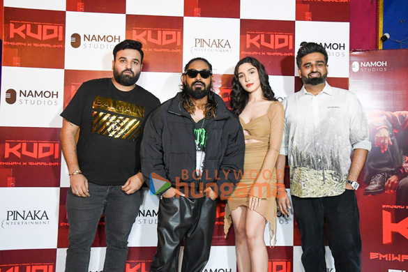 Photos: Emiway Bantai, Swaalina, Mihir Gulati and Udit Vats snapped promoting the latest song ‘Kudi’