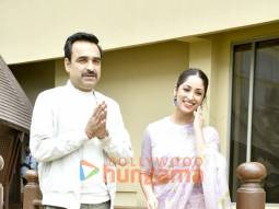 Photos: Yami Gautam Dhar and Pankaj Tripathi snapped promoting OMG 2 at JW Marriott