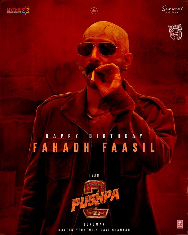 Pushpa 2: The Rule: Makers unveil first look poster of Fahadh Faasil on his birthday