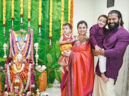 Rishab Shetty celebrates the Varamahalakshmi festival with wife Pragathi Shetty and kids Ranvit and Radhya; see pics