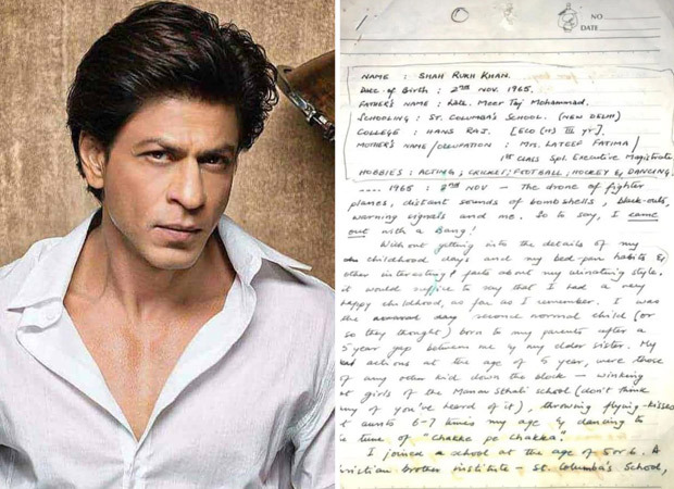 Shah Rukh Khan's handwritten essay creates online buzz; says, “I had a very happy childhood as far as I remember”
