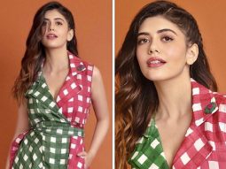 Sanjana Sanghi is colour-blocking her way in dual toned trench dress