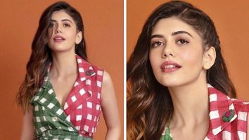 Sanjana Sanghi is colour-blocking her way in dual toned trench dress