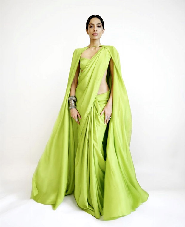 Sobhita Dhulipala’s green saree with cape gives ethnic wear a modern touch