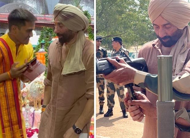 Ahead of Gadar 2 release, Sunny Deol seeks blessings at Tanot Mata Mandir, learns to operate a rifle; watch videos