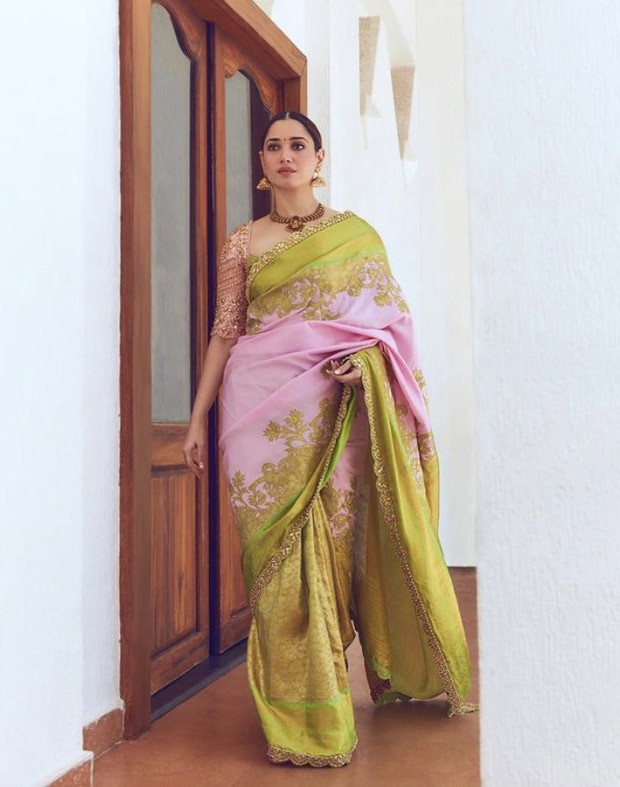 Tamannaah Bhatia's pink and green Neeta Lulla saree is perfect for the upcoming wedding season
